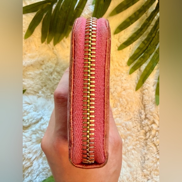MIU MIU Pink Bubblegum Continental Soft Croc Italian Leather Long Zipper Wallet - Picture 11 of 12